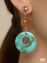 Drop in the Ocean- Golden Embellished Earrings