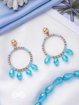 The Cosmic Circle- Golden Embellished Earrings