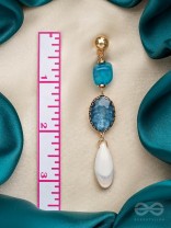 The Sapphire Hues- Golden Embellished Earrings