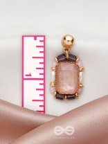 The Pink Peony- Golden Embellished Earrings