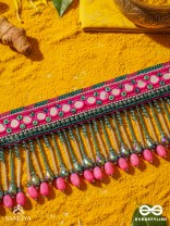 Srava- The Rose Cascade- Glass Beads & Mirror Lace Embroidered Choker Necklace