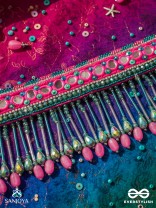 Srava- The Rose Cascade- Glass Beads & Mirror Lace Embroidered Choker Necklace