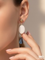 The Midnight Sea- Golden Shell & Beads Earrings