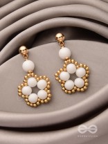 The Winter Bloom- Golden Embellished Earrings
