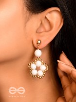 The Winter Bloom- Golden Embellished Earrings