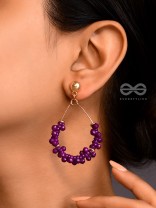 The Violet Vibes- Golden Beads Earrings