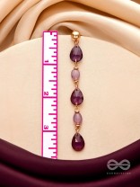 The Plum Passion- Golden Embellished Dangler Earrings