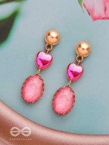 The Blushing Heart- Golden Embellished Earrings
