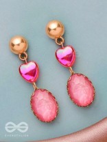 The Blushing Heart- Golden Embellished Earrings