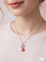 The Love Note - Golden Enamelled Necklace With Anti-Tarnish Coating 