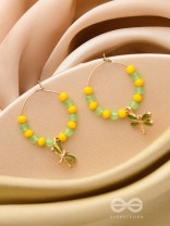 The Twinkly Dragonfly- Golden Dragonfly Hoop Earrings