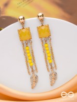 The Frosted Maple - Golden Embellished Earrings