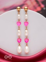 The Love Language- Golden & Pink Pearl Earrings