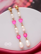 The Love Language- Golden & Pink Pearl Earrings