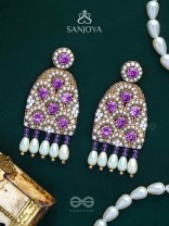 Urvya- The Beautiful Lakes- Pearls & Stones Embroidered Earrings