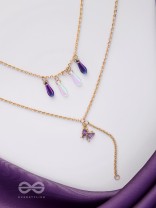 Butterfly N Blooms- Golden Layered Necklace With Anti-Tarnish Coating 
