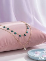 The Mystic Flutters - Golden Layered Necklace With Anti-Tarnish Coating