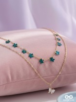 The Mystic Flutters - Golden Layered Necklace With Anti-Tarnish Coating