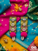 Peshika- The Shimmering Shells- Mirrors & Resham Embroidered Earrings