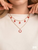 The Scarlet Sun- Golden Embellished Necklace With Anti-Tarnish Coating 