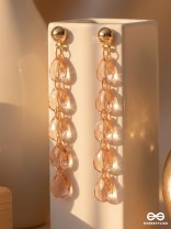 The Rose-Tinted Rains - Golden Embellished Earrings