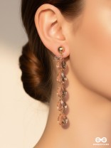 The Rose-Tinted Rains - Golden Embellished Earrings