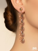 The Rose-Tinted Rains - Golden Embellished Earrings