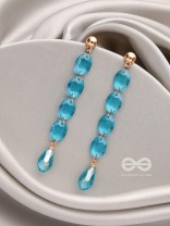 The Sapphire Seduction- Golden Embellished Earrings