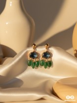 The Bonnie Blue- Golden Embellished Drop Earrings