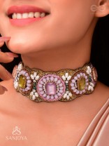 Srija- The String of Flowers- Pearls & Stones Embroidered Choker Necklace