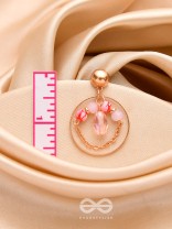 The Pinky Blossom- Golden Embellished Earrings