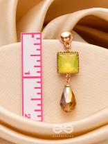 The Dazzling Jade- Golden Embellished Earrings