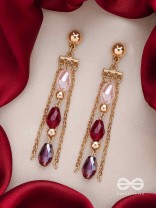 The Sensational String- Golden Embellished Earrings