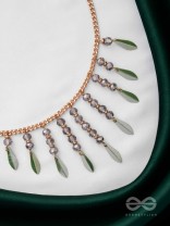 The Alluring Autumn- Golden Embellished Necklace With Anti-Tarnish Coating 