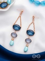 The Midnight Mirage- Golden Embellished Earrings