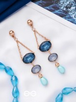 The Midnight Mirage- Golden Embellished Earrings