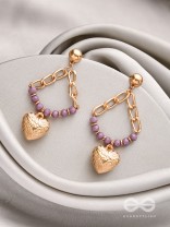 The Lilac Love- Golden Embellished Earrings