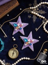 Tvish - The Stellar Sparkler - Stones, Sequins And Cutdana Hand Embroidered Earrings