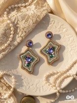 Ilvakaa- The Glorious Star- Stones & Beads Embroidered Earrings