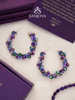 Aarksha- The Radiant Constellation- Glass Beads Embroidered Earrings