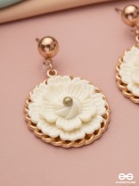 The White Dahlia- Golden Embellished Earrings