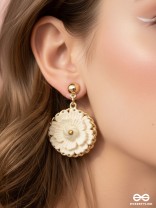 The White Dahlia- Golden Embellished Earrings
