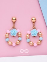 The Rose Wreath- Golden Embellished Earrings