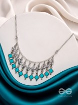 Blossoms n' Butterflies- Oxidised Enamelled Necklace