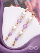 The Orchid Blossoms- Golden Pearl Earrings