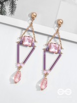 The Pyramid's Shadow- Golden Embellished Earrings