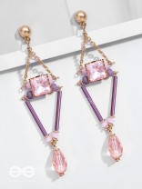 The Pyramid's Shadow- Golden Embellished Earrings