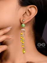 The Lime Splash- Golden Embellished Earrings