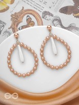 The Moon Dance- Golden Pearl Earrings