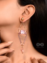 The Pyramid's Shadow- Golden Embellished Earrings